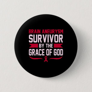 Brain Aneurysm Survivor Awareness Month Support Gr 6 Cm Round Badge