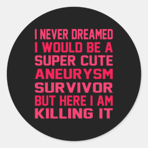 Brain Aneurysm Survivor Awareness Month Support Gr Classic Round Sticker