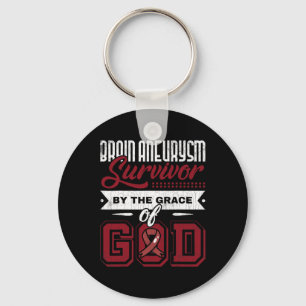 Brain Aneurysm Survivor By Grace Of God Awareness  Key Ring