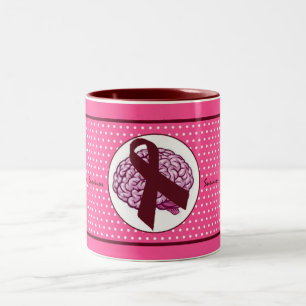 Brain Aneurysm Survivor Pink Polka Dot Coffee Mug