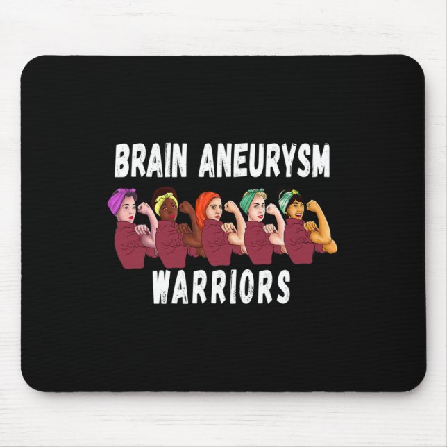 Brain Aneurysm Survivor Warriors Awareness Gift  Mouse Mat (Front)