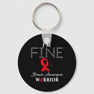 Brain Aneurysm Warrior I'm Fine  Key Ring