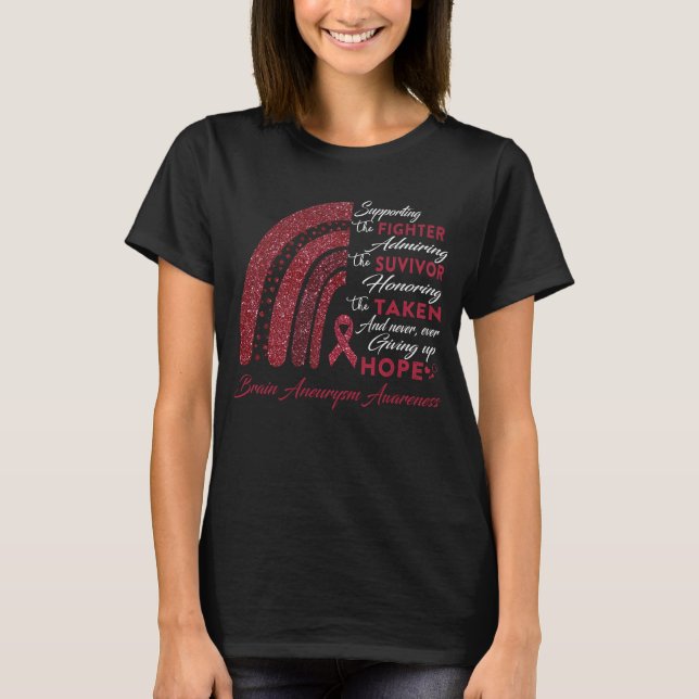 Brain Aneurysm Warrior Supporting Fighter T-Shirt (Front)