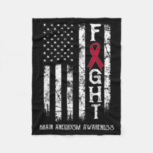 Brain aneurysm warrior us flag Artwork Fleece Blanket