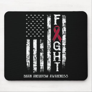 Brain Aneurysm Warrior Us Flag Mouse Mat