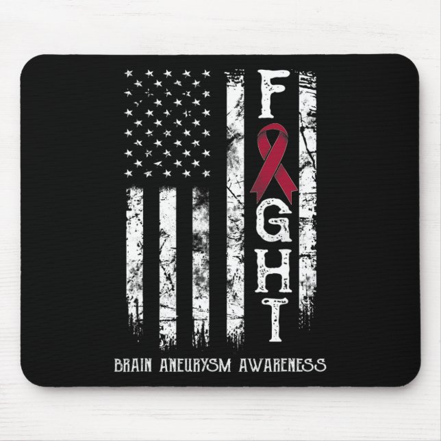 Brain Aneurysm Warrior US Flag  Mouse Mat (Front)