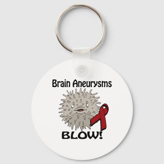 Brain Aneurysms Blows Awareness Design Key Ring (Front)