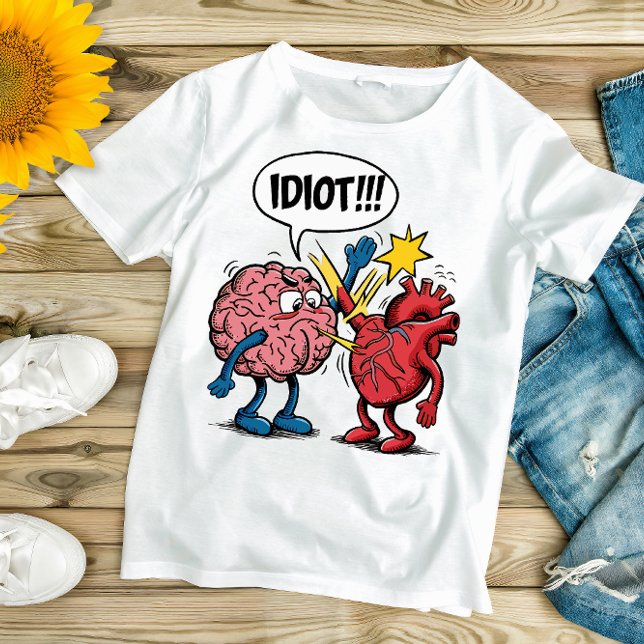 Brain Arguing with Heart T-Shirt – Fun Emotional  (Creator Uploaded)