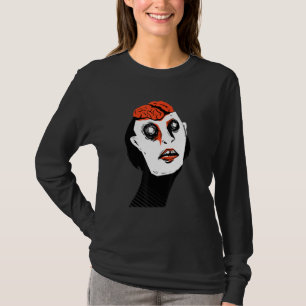 Brain bloody scary creepy zombie T-Shirt