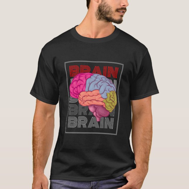 Brain Brain Shirt – Quirky Smart Thinker Graphic T (Front)