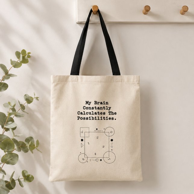 Brain Calculates Possibilities | Math Thinker Tote Bag (Creator Uploaded)