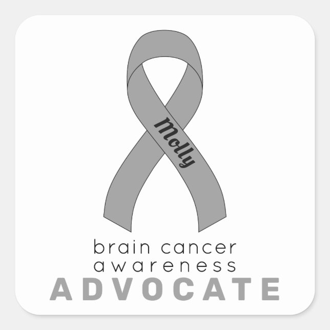 Brain Cancer Advocate White Square Sticker (Front)