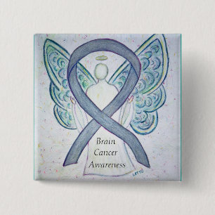 Brain Cancer Angel Awareness Ribbon Pins