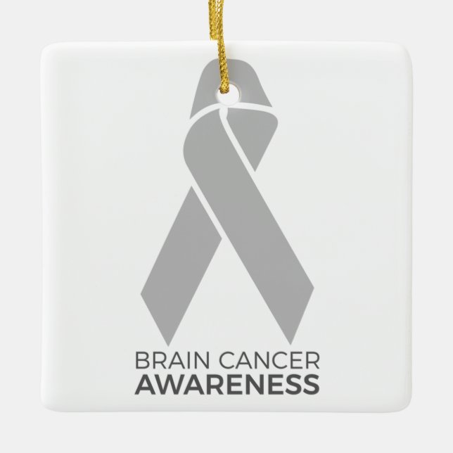 Brain Cancer Awareness Ceramic Ornament (Front)