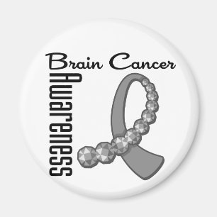 Brain Cancer Awareness Gemstone Ribbon Magnet