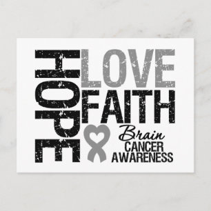 Brain Cancer Awareness Hope Love Faith Postcard