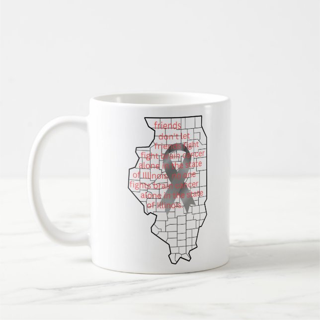 Brain Cancer Awareness in Illinois Coffee Mug (Left)