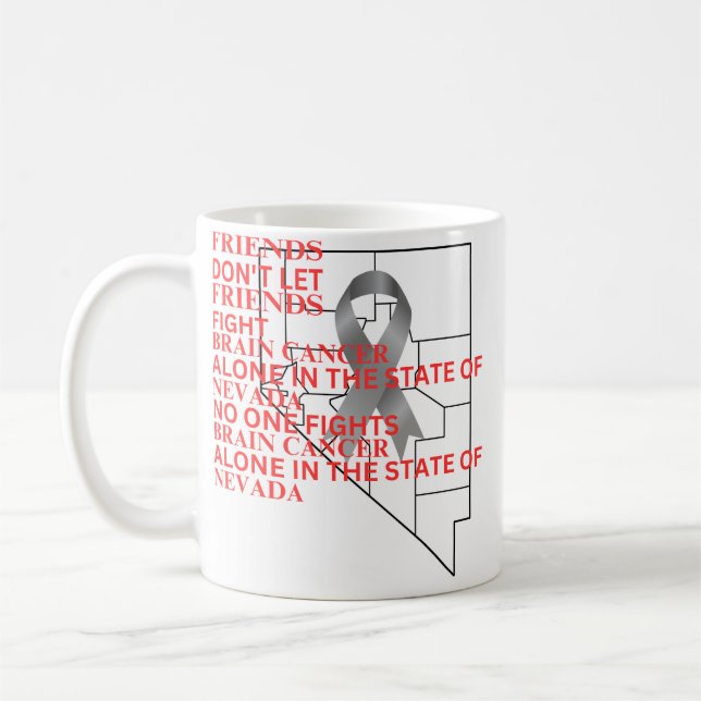 Brain Cancer Awareness in Nevada Coffee Mug (Left)