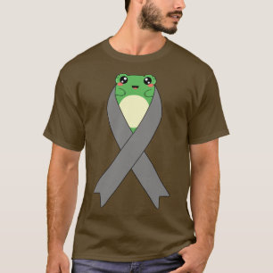 Brain Cancer Awareness Kawaii Frog Grey Ribbon Gif T-Shirt