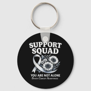 Brain Cancer Awareness Month Grey Tumour Ribbon Key Ring