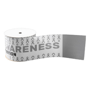 Brain Cancer Awareness Pattern Ribbon Grosgrain Ribbon
