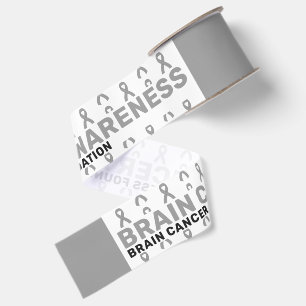 Brain Cancer Awareness Pattern Ribbon Grosgrain Ribbon