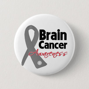 Brain Cancer Awareness Ribbon 6 Cm Round Badge