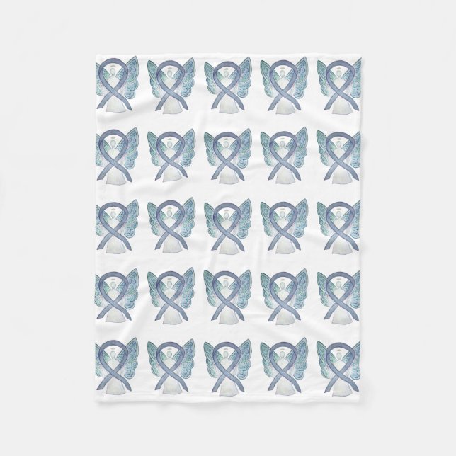 Brain Cancer Awareness Ribbon Fleece Chemo Blanket (Front)