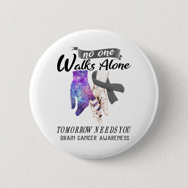 Brain Cancer Awareness Ribbon Support Gifts 6 Cm Round Badge (Front)