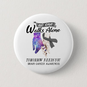 Brain Cancer Awareness Ribbon Support Gifts 6 Cm Round Badge