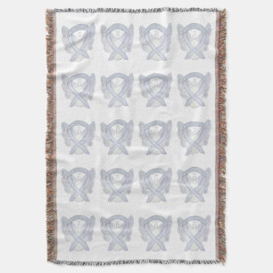 Brain Cancer Awareness Ribbon Throw Blankets