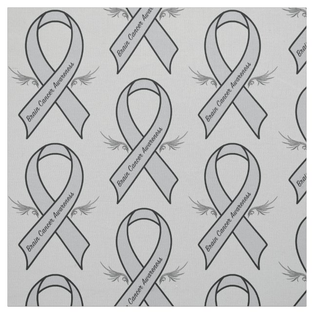 Brain Cancer Awareness Ribbon with Wings Fabric (Swatch)