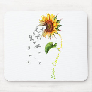 Brain Cancer Awareness Sunflower Survivor Design Mouse Mat