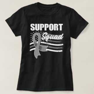 Brain Cancer Awareness Support Squad American Flag T-Shirt