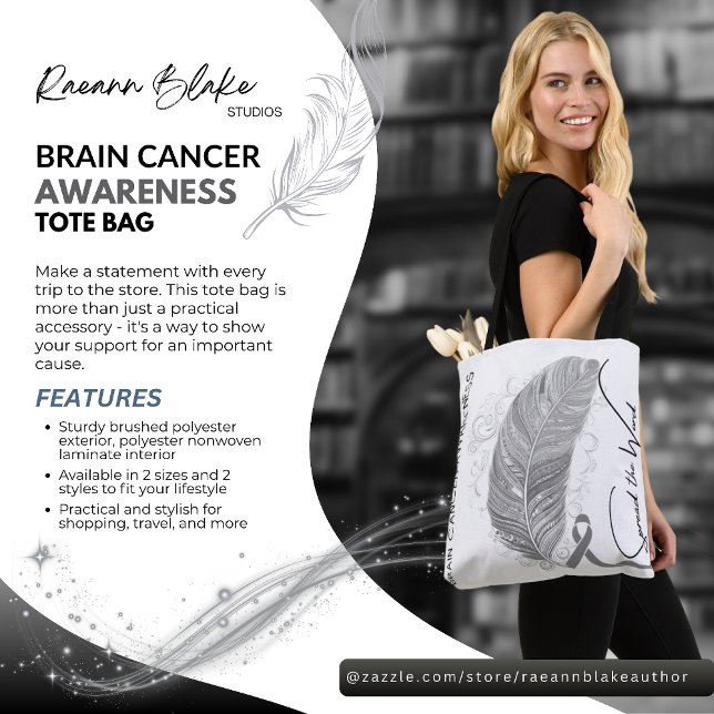 Brain Cancer Awareness Tote Bag (Creator Uploaded)