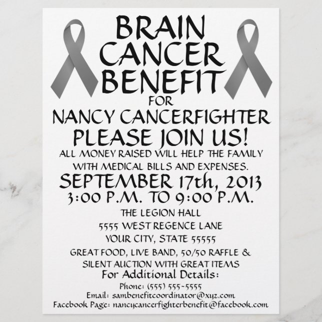 Brain Cancer Benefit Flyer (Front)