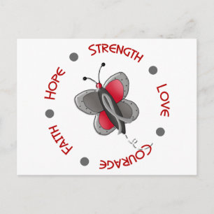 Brain Cancer Butterfly 2 Inspirational Circle Postcard