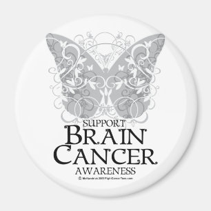 Brain Cancer Butterfly Magnet
