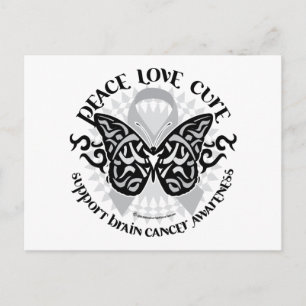 Brain Cancer Butterfly Tribal Postcard