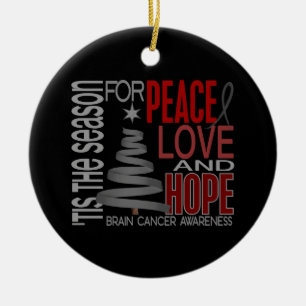 Brain Cancer Christmas 1 Ornaments