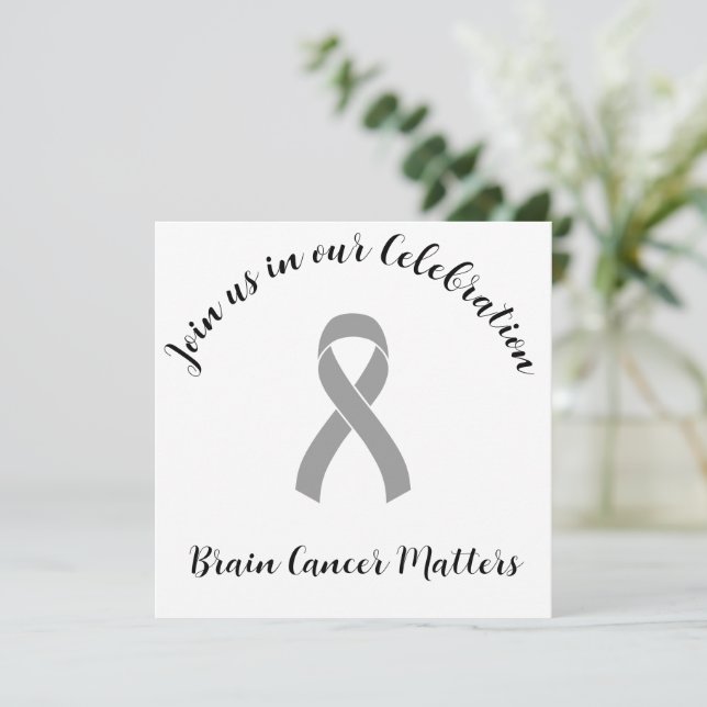 Brain Cancer End of Chemo Party Invitation (Standing Front)