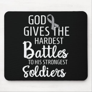 Brain Cancer Fighter Survivor Motivational Grey Ri Mouse Mat