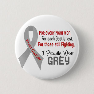 Brain Cancer For Every…..I Proudly Wear Grey 1 6 Cm Round Badge