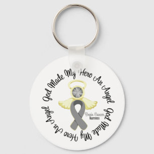 Brain Cancer God Made My Hero An Angel Key Ring