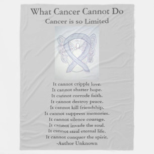 Brain Cancer Grey Awareness Ribbon Fleece Blanket