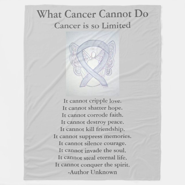 Brain Cancer Grey Awareness Ribbon Fleece Blanket (Front)