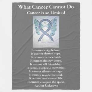 Brain Cancer Grey Awareness Ribbon Fleece Blanket