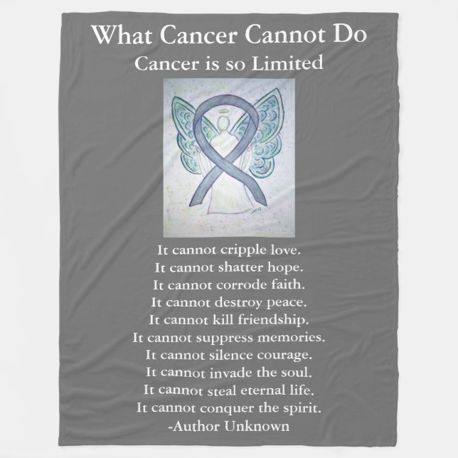 Brain Cancer Grey Awareness Ribbon Fleece Blanket (Front)