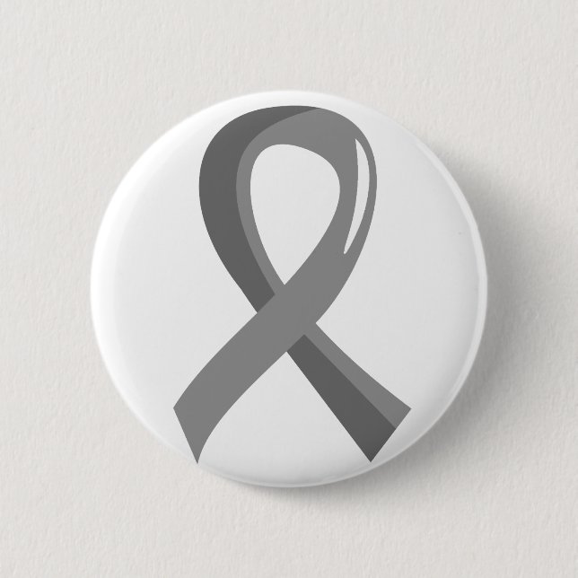 Brain Cancer Grey Ribbon 3 6 Cm Round Badge (Front)