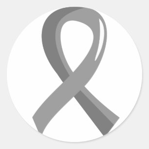 Brain Cancer Grey Ribbon 3 Classic Round Sticker